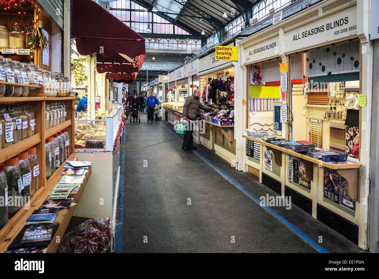 Cardiff Markthalle. Stockfoto