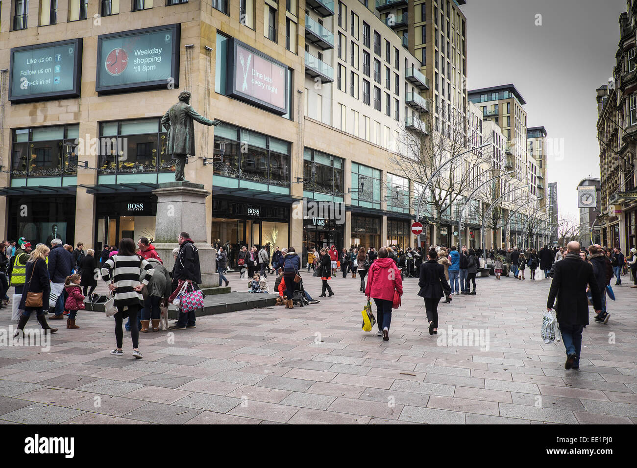 Die Hayes Einkaufsviertel im Stadtzentrum von Cardiff. Stockfoto