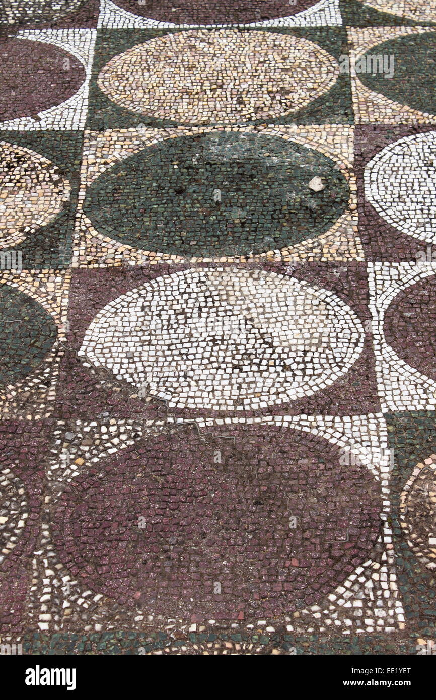 Mosaik-Muster in den Caracalla-Thermen. Rom, Italien Stockfoto