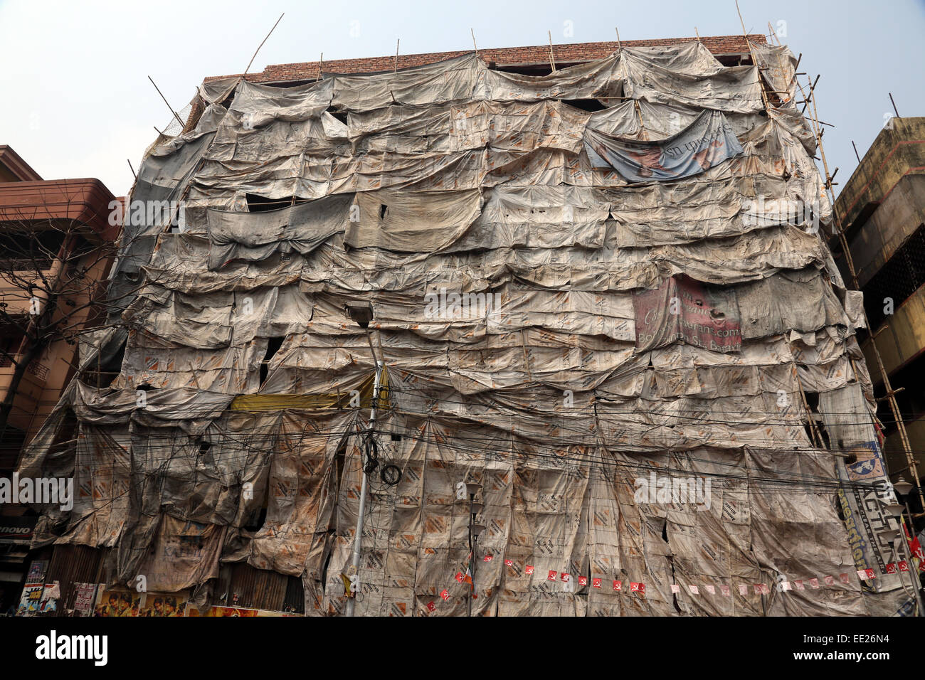 Haus ist in Kolkata, Westbengalen, Indien am 15. Februar 2014 saniert. Stockfoto