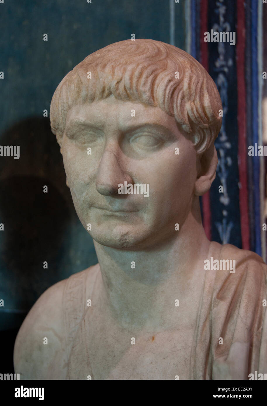 Trajan - Marcus Ulpius Nerva Traianus Augustus 53-117 n. Chr. römischer Kaiser Rom Italien Italienisch Stockfoto