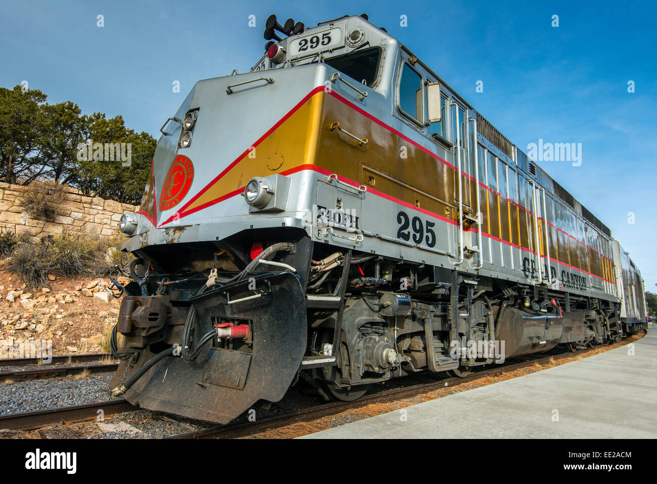 EMD F40PH dieselelektrische Lokomotive, Grand Canyon Village, Arizona, USA Stockfoto