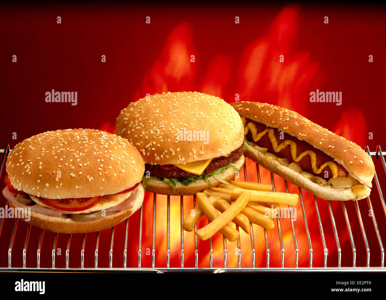 Hamburger und Hot dog Stockfoto