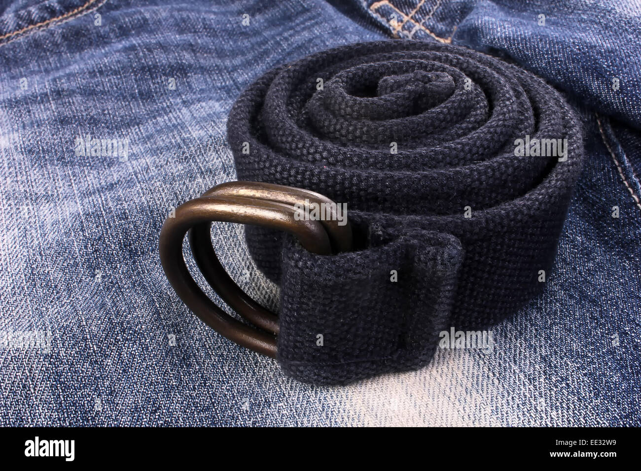 Jeans und Gürtel Stockfoto