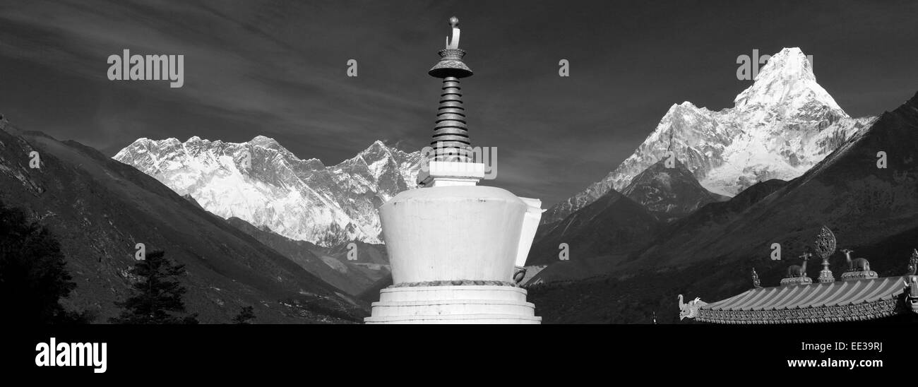 Buddhistischen Kloster Tengboche, Tengboche Dorf, Everest Base Camp Trek, UNESCO-Weltkulturerbe, Sagarmatha Nationalpark Stockfoto