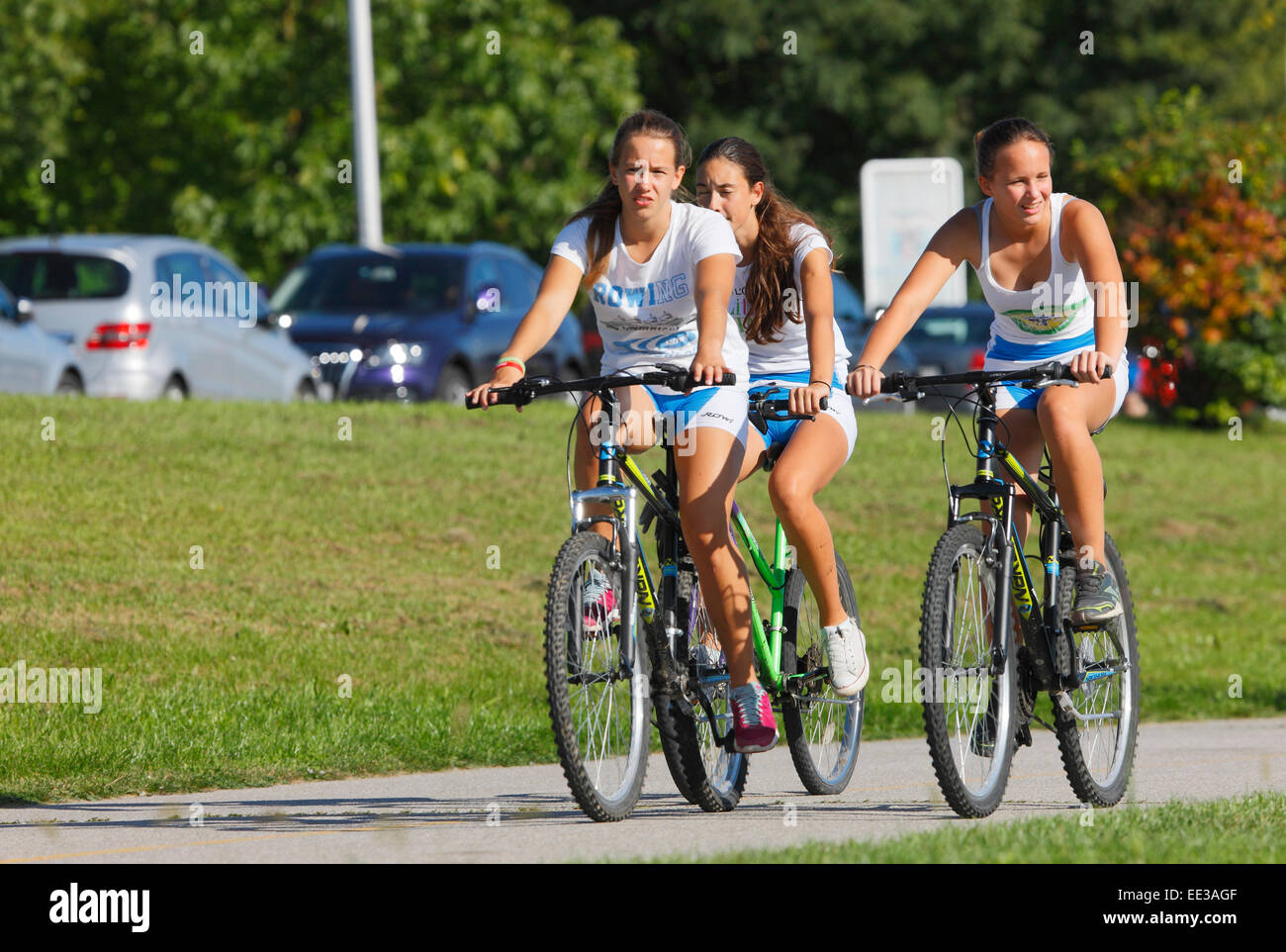 Zagreb, Jarun-See. Menschen-Aktivität Stockfoto