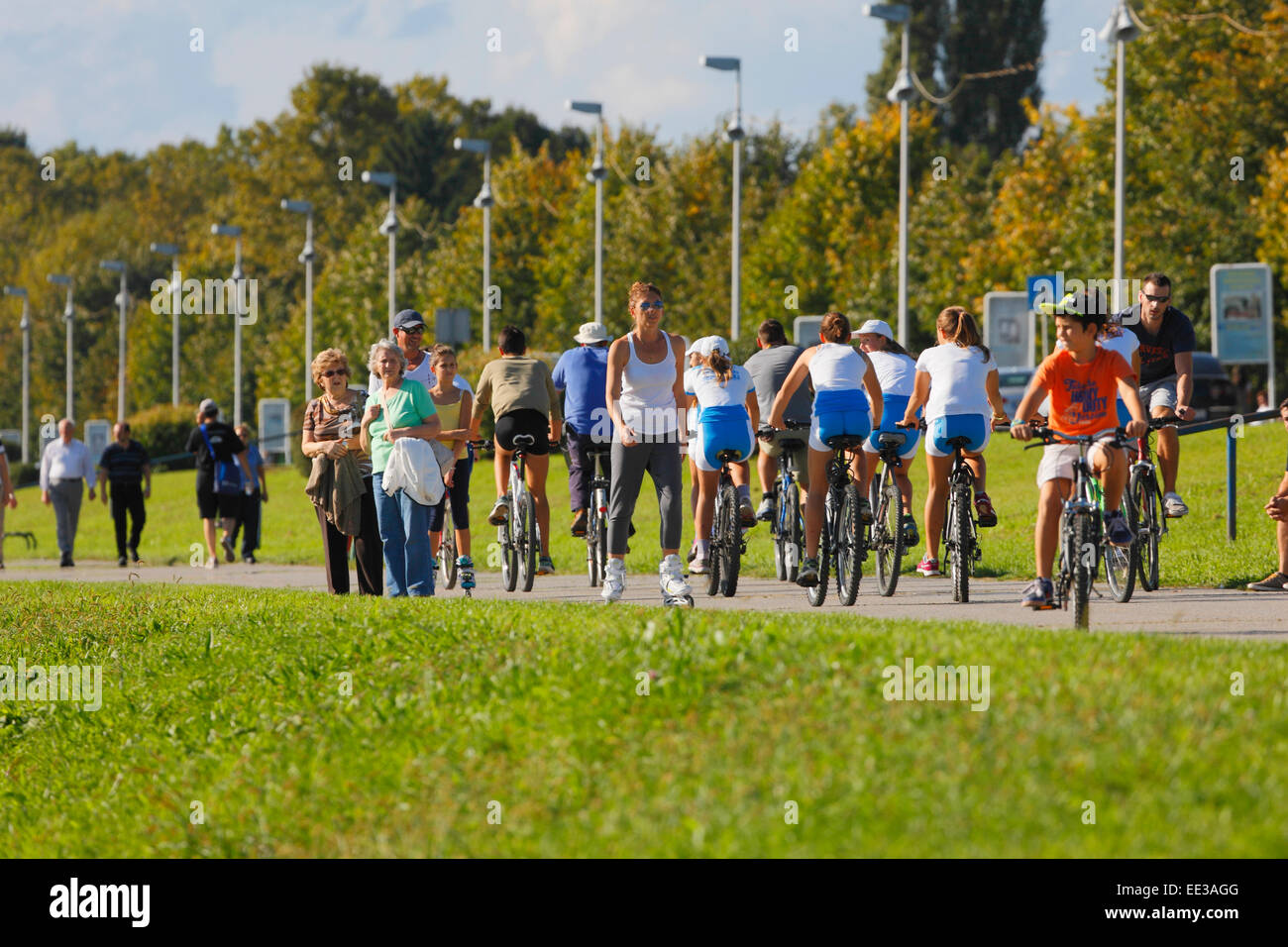 Zagreb, Jarun-See. Menschen-Aktivität Stockfoto