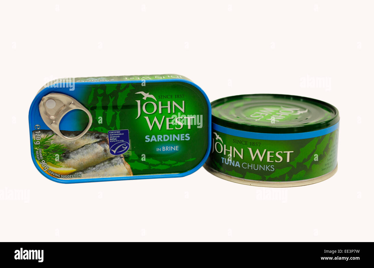 John West Sardinen und Thunfisch Chunks Stockfotografie - Alamy