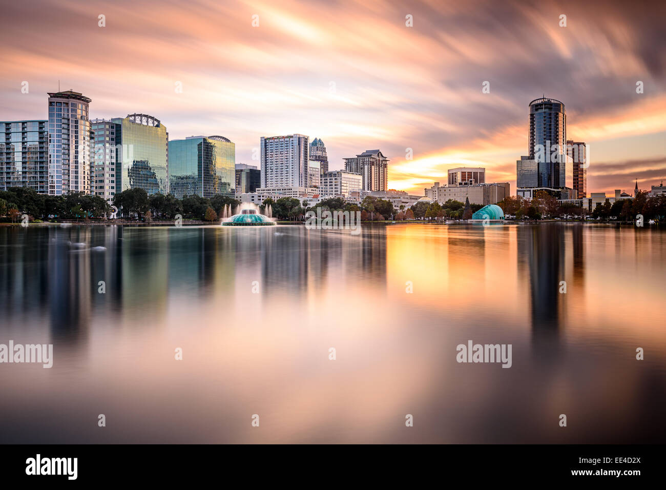 Die Innenstadt von Skyline von Orlando, Florida, USA. Stockfoto