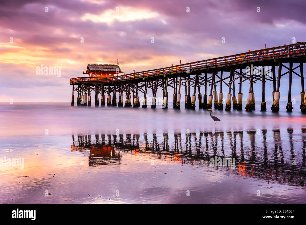 Cocoa Beach, Florida, USA am Pier. Stockfoto