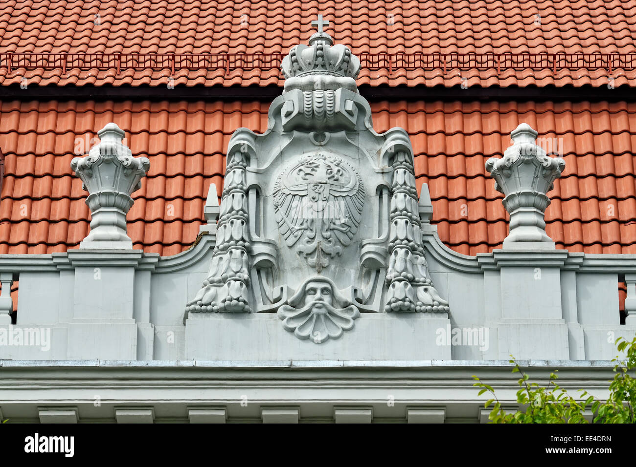 Relief am Gebäude Oberlandesgericht Königsberg. Kaliningrad (ehemals Königsberg), Russland Stockfoto