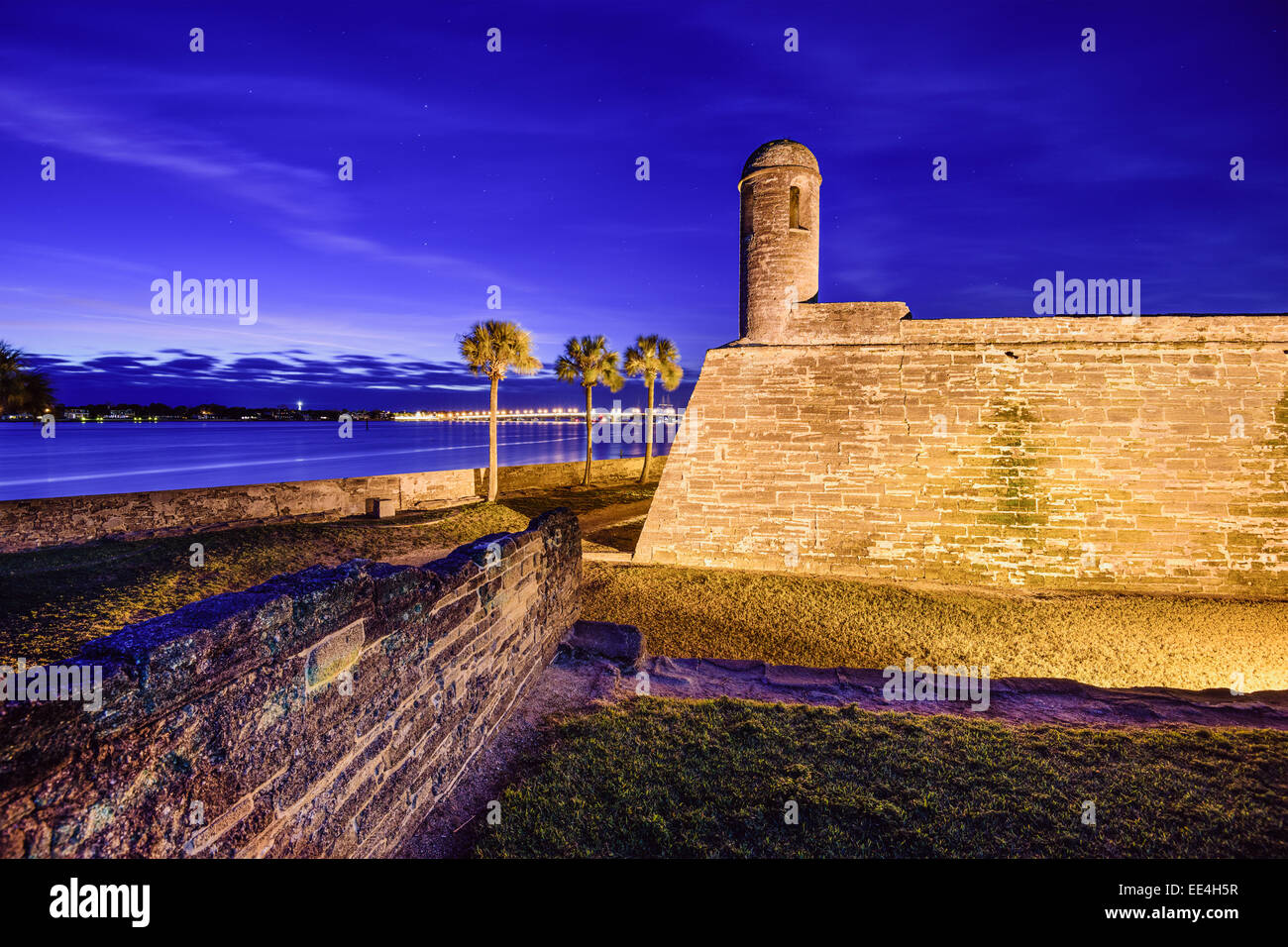 St. Augustine, Florida an das Castillo de San Marcos National Monument. Stockfoto St. Augustine, Florida an das Castillo de San Marcos National Monument. Stockfoto