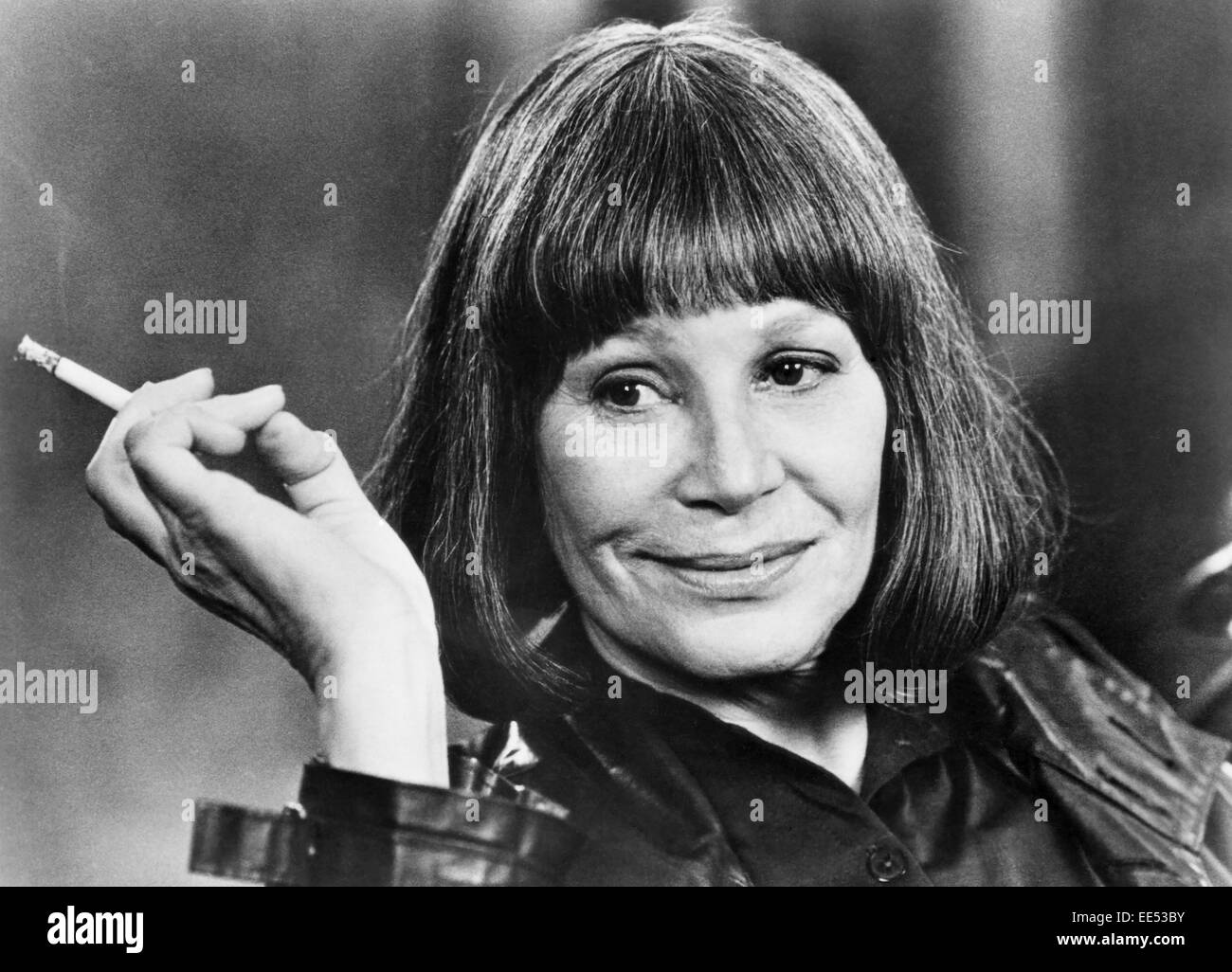 Ingrid Thulin, am Set des Films "Nach the Rehearsal" (aka nach Repetitionnen), 1984 Stockfoto