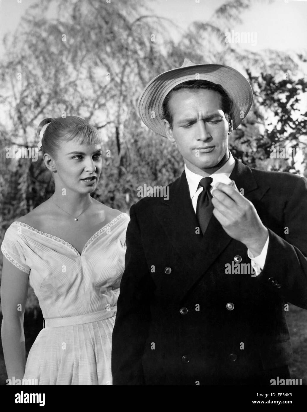 Joanne Woodward, Paul Newman, am Set des Films "Die langen, heißen Sommer", 20th Century Fox Film Corp., 1958 Stockfoto