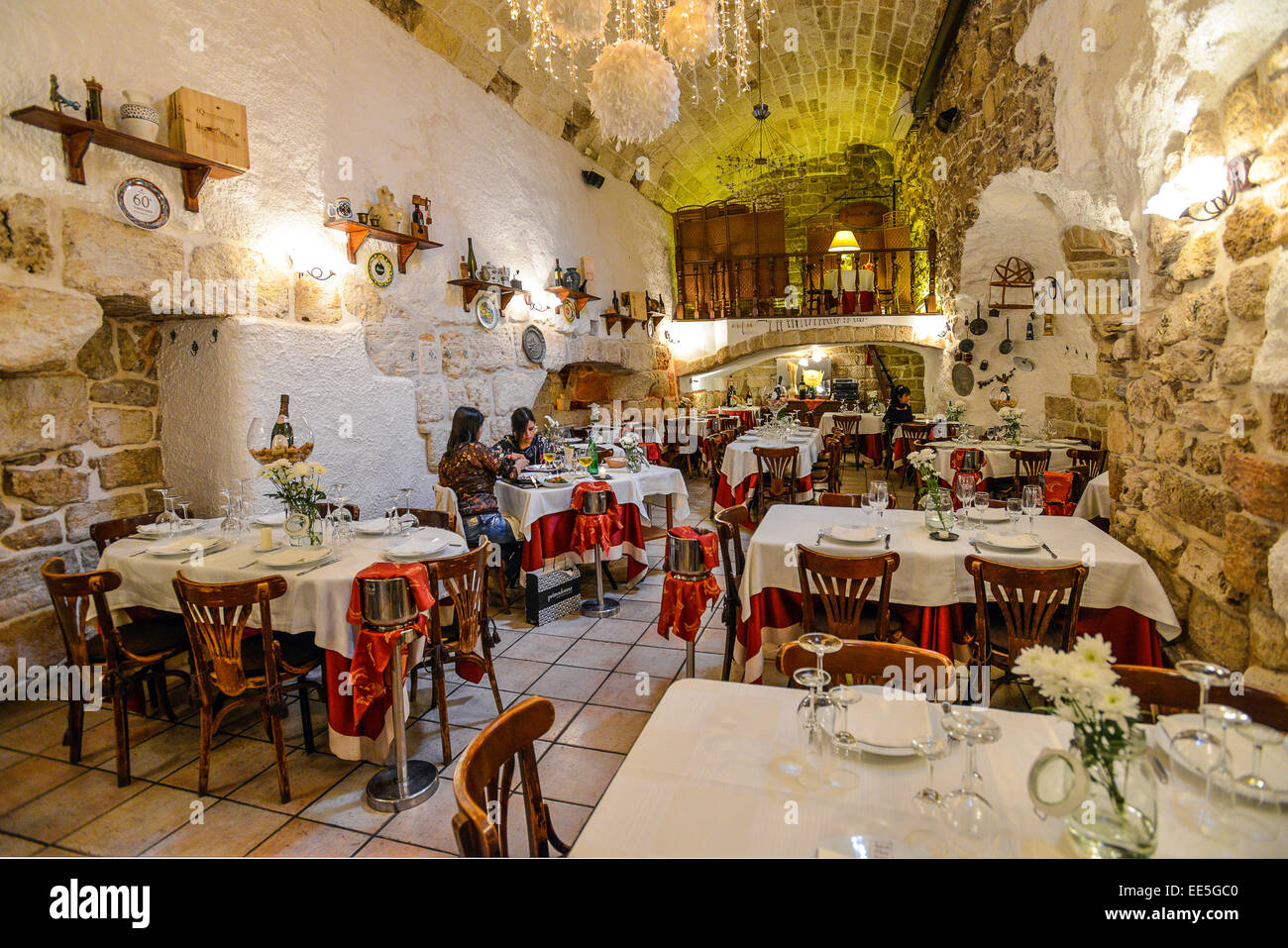 Italien Apulien Apulien Polignano eine Stute Antiche Mura ist ein Fischrestaurant, der regionale 