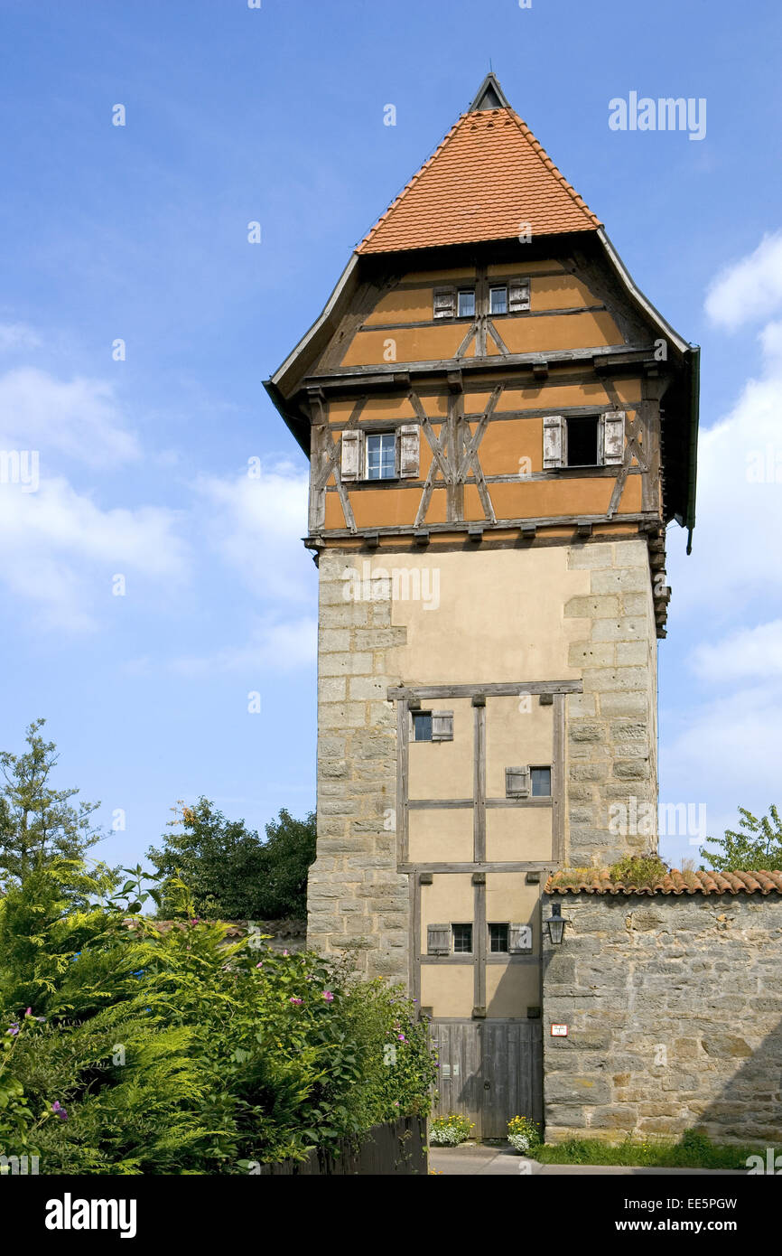 Deutschland, Bayern, Franken, Dinkelsbühl, Europa, Sueddeutschland, Mittelfranken, Stadt, Innenstadt, Sehenswuerdigkeit, Gebaeu Stockfoto