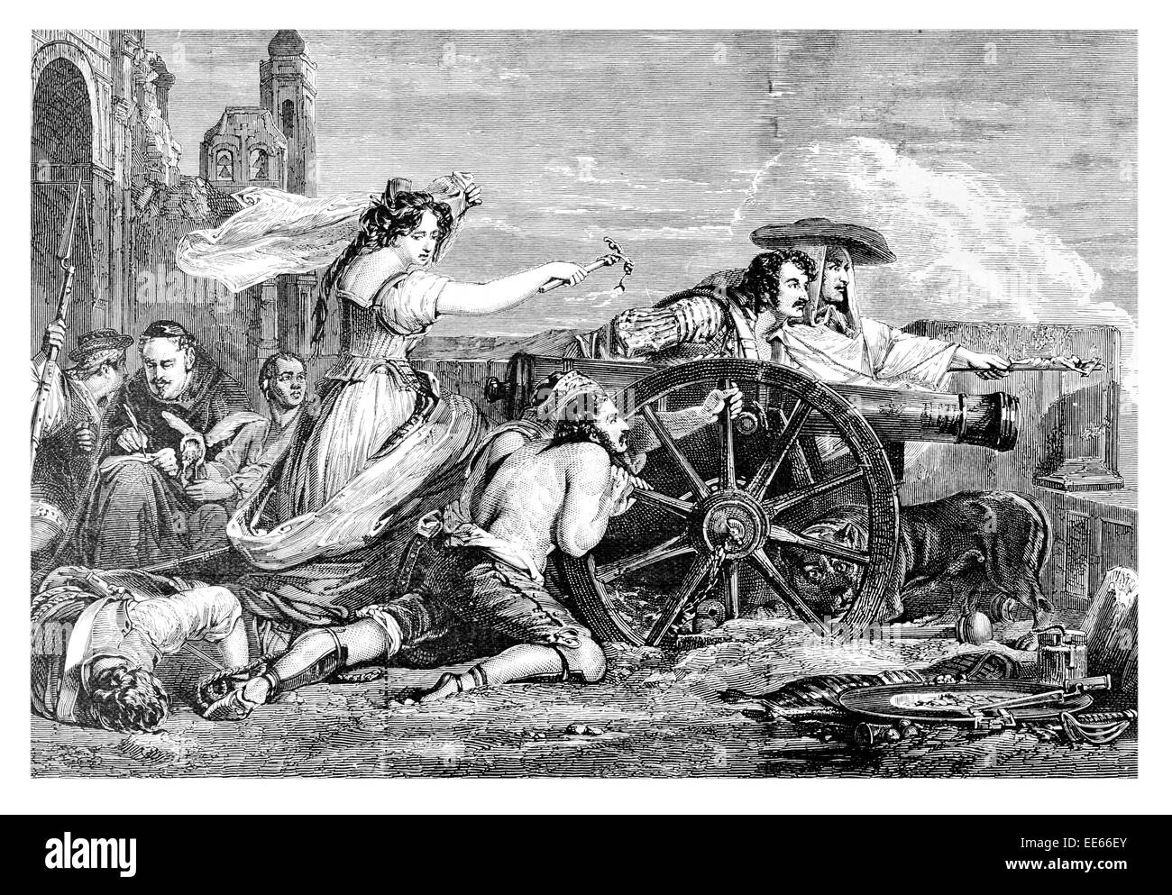 Die Maid of Saragossa Sir David Wilkie spanischen Aufstand Don Jose Rebolado Palafox y Melci Vater Consolacion Kloster Santa Stockfoto