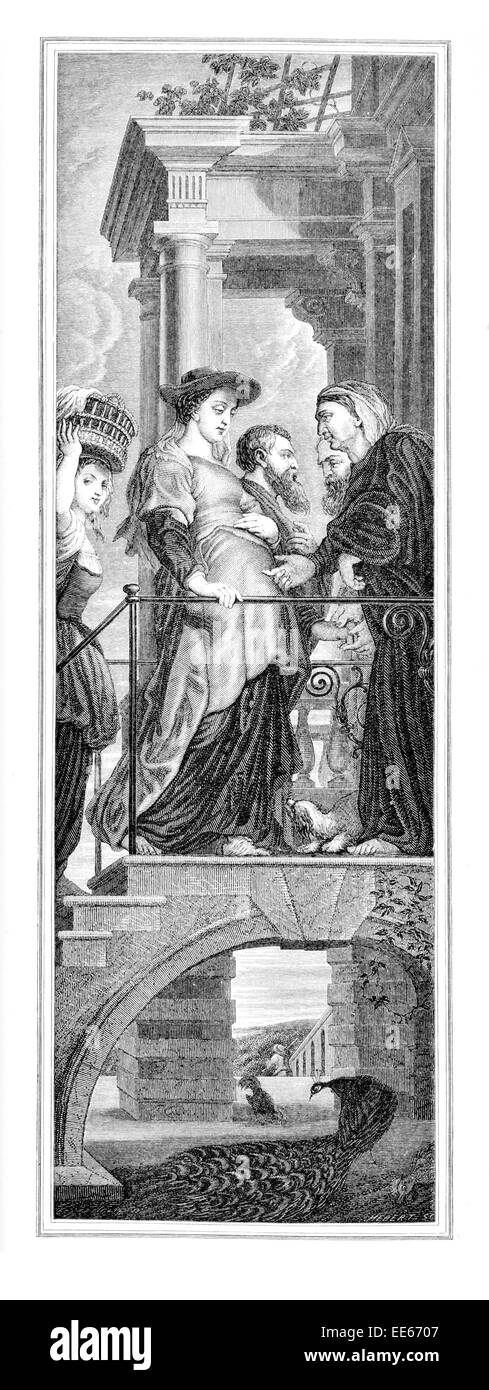 Die Visitation Abstieg vom Kreuz Peter Paul Rubens 1872 Religion religiöse christliche Christentum glaube Geist spirituellen Stockfoto