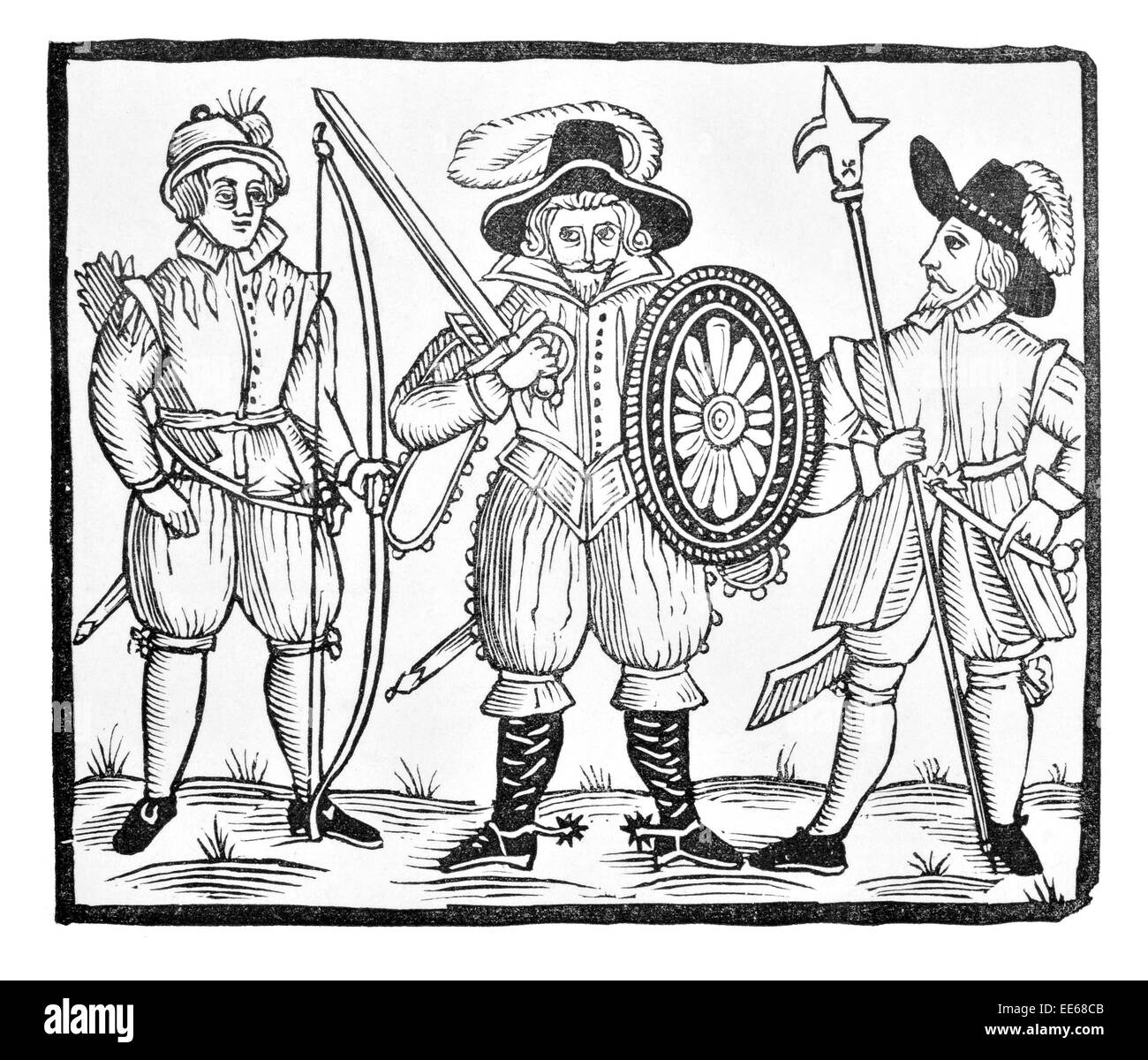 Roxburghe Balladen Robert Harley alte seltene Veröffentlichung Jacobean Ära Kostümen Pepys Sammlung Stockfoto