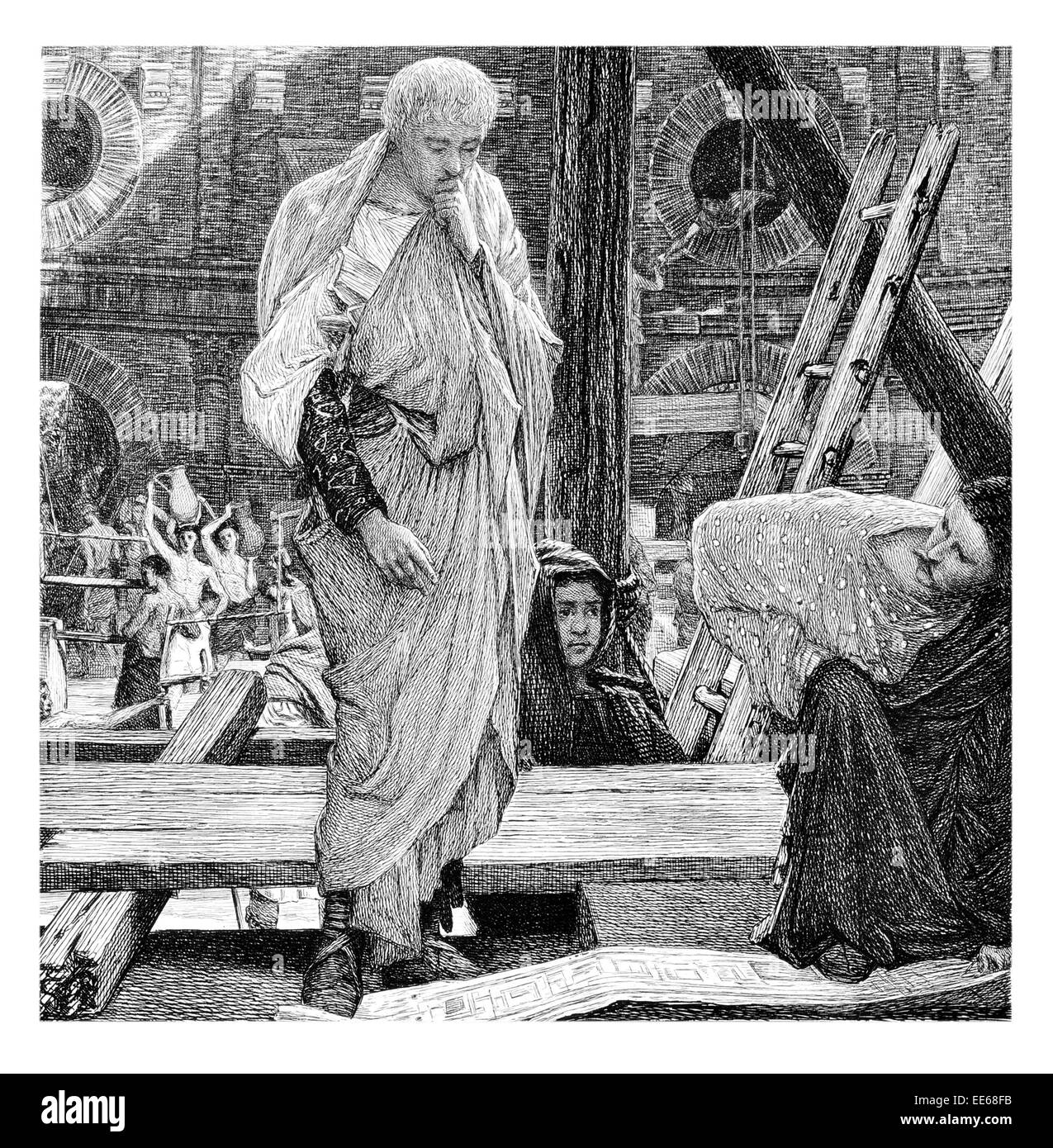 Architektur in Rom Sir Lawrence Alma-Tadem römische Architekt Baumeister Handwerker design Zeichnung Architekturgebäude Stockfoto