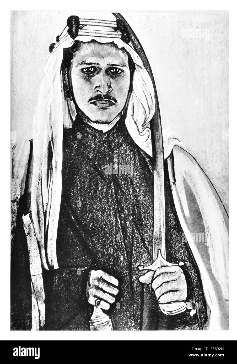 Hussein bin Ali Sharif von Mecca al-Ḥusayn ibn ' Alī al-Hāshimī Emir Arabische Revolte Thomas Edward Lawrence von Arabien Stockfoto