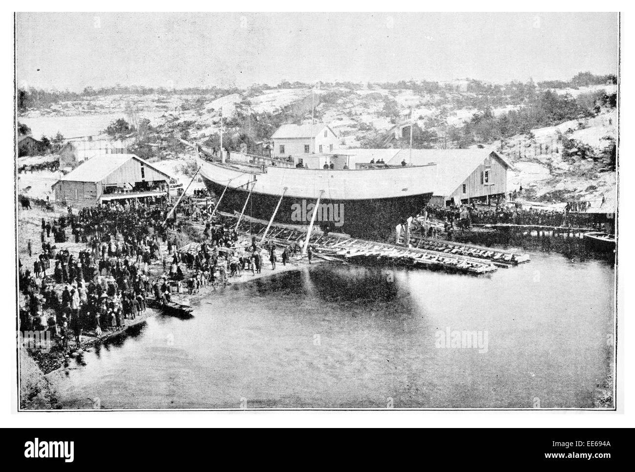 Start The Fram Forschungsschiff Holzschiff yacht Colin Archer Fram-Museum Oslo Norwegen segeln Schoner Stockfoto