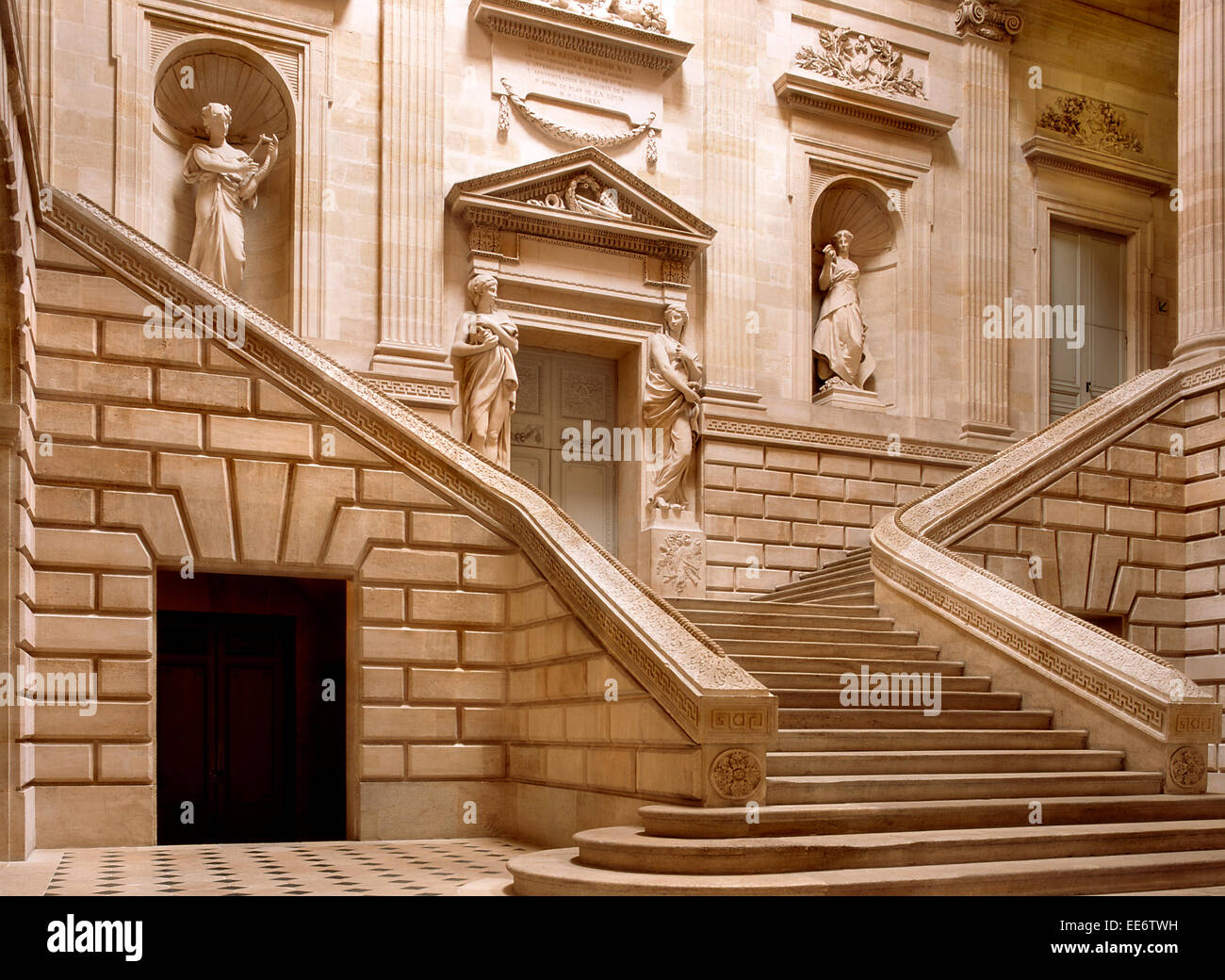 Bordeaux, Aquitanien, Frankreich. Grand Theatre (oder Theater de l ' Opera) monumentale Treppe im Eingangsbereich Stockfoto