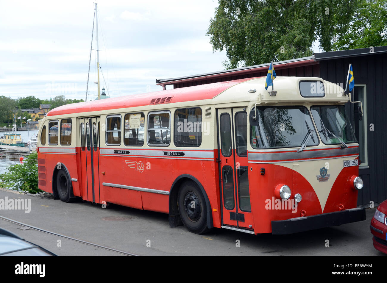 Scania-Vabis (Arild Vgen) bus Schweden Stockholm Djurgrden 1960er Jahre Stockfoto