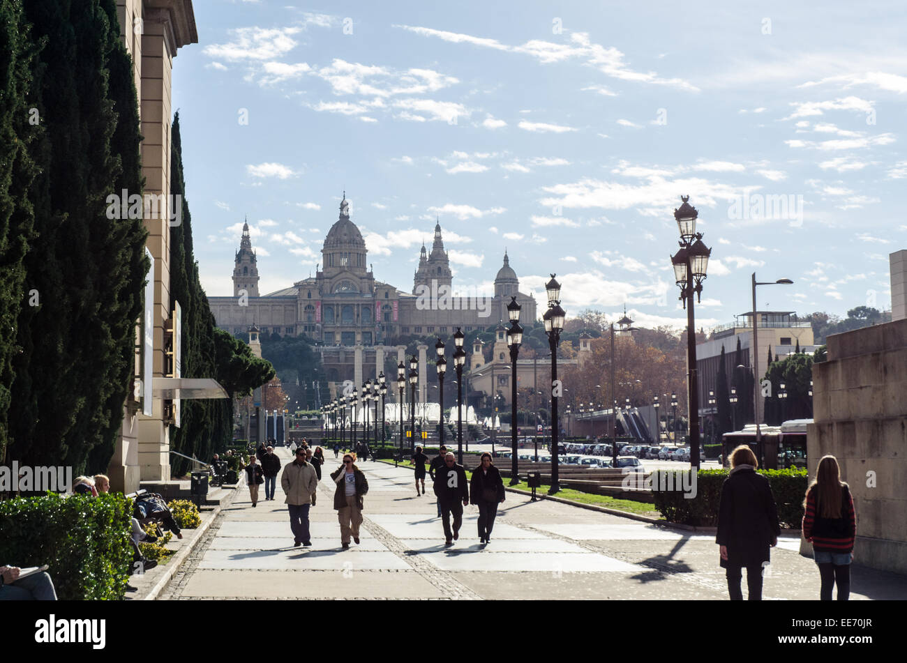 Barcelona, eine Ansicht von Plaça de Espanya Stockfoto