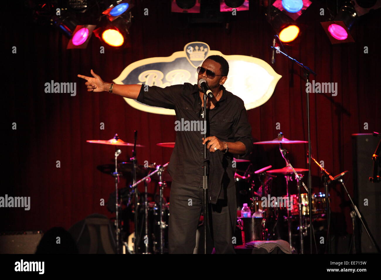 Carl Thomas führt bei b.b. King Blues Club & Grill Featuring: Carl Thomas Where: New York, New York, Vereinigte Staaten von Amerika bei: 11. Juli 2014 Stockfoto