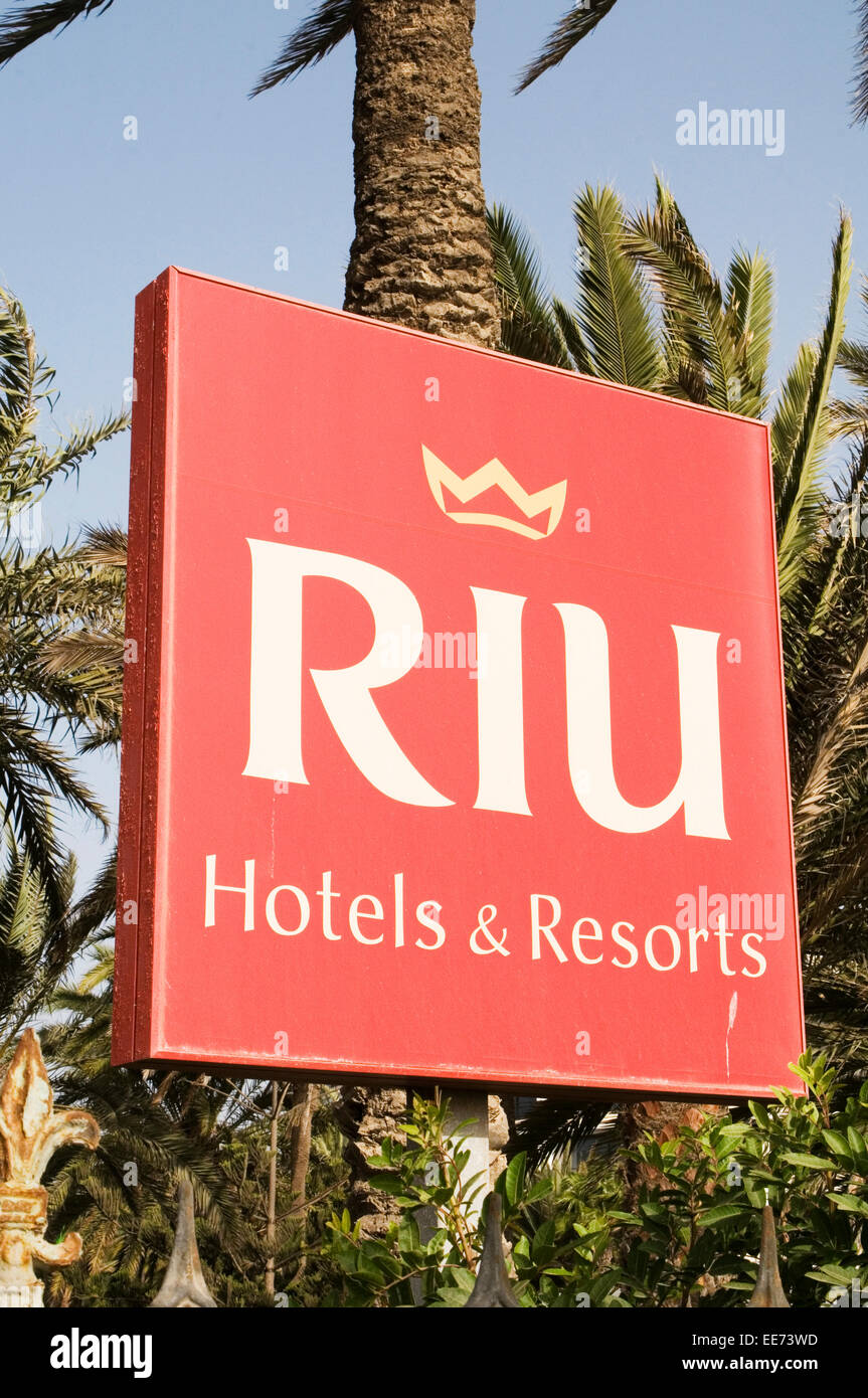 RIU Hotel Hotels Resorts Resort spanische Kette Spanien TUI Urlaub Ferienunterkunft Stockfoto