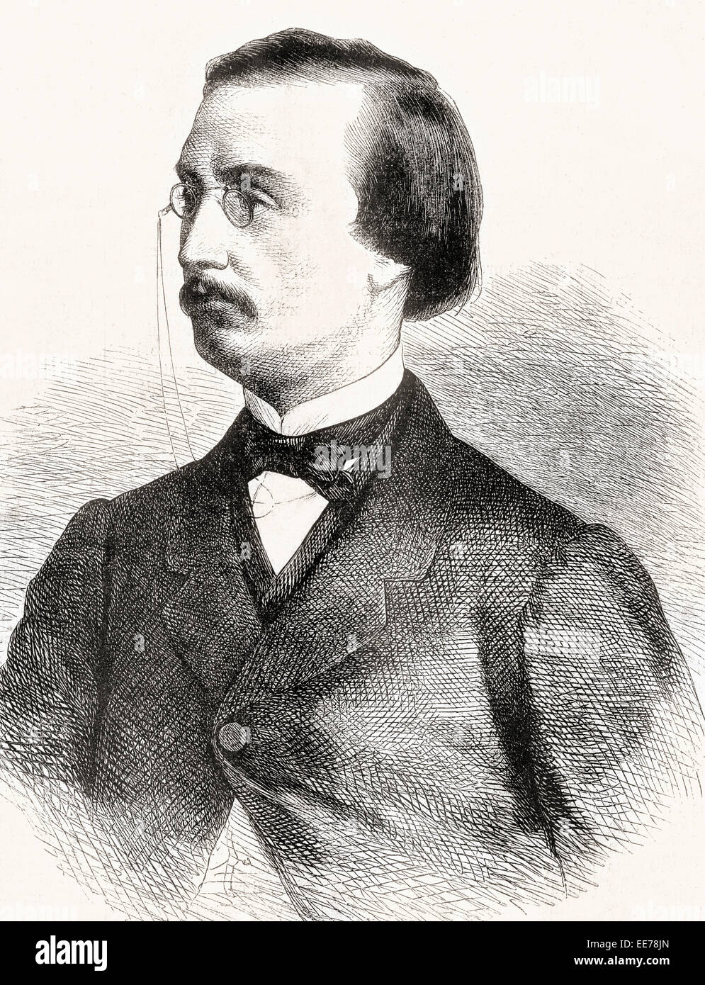Jules Bara, 1835 – 1900.   Belgischer Staatsmann und liberaler Politiker. Stockfoto