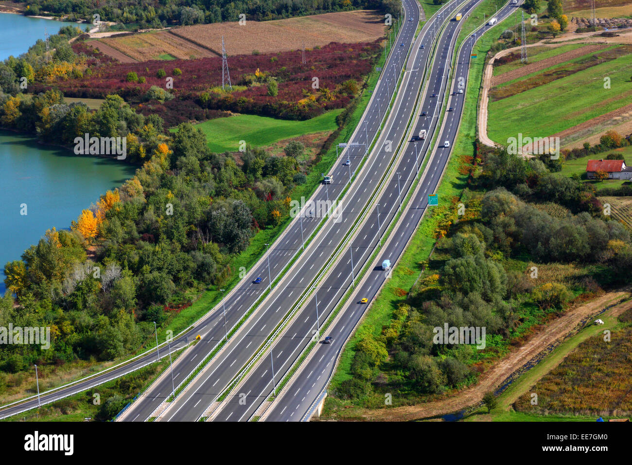 Autobahn-Antenne, Kroatien Stockfoto