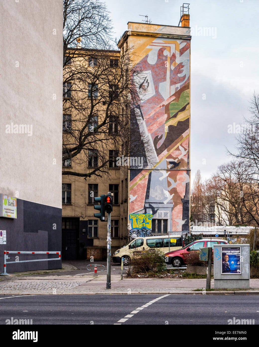 Berliner Straße - Kunst am Bau, street-Art, Malerei, urbane Kunst - Torstraße, Mitte, Berlin Stockfoto
