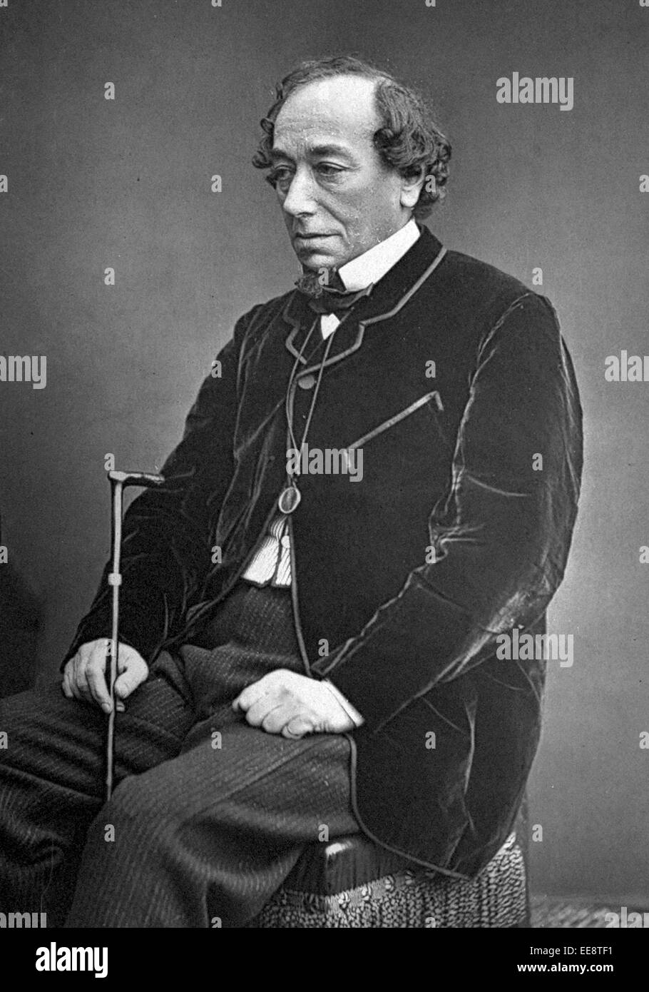 Benjamin Disraeli, 1. Earl of Beaconsfield, britischer konservativer Politiker, der zweimal als Premierminister diente. Stockfoto