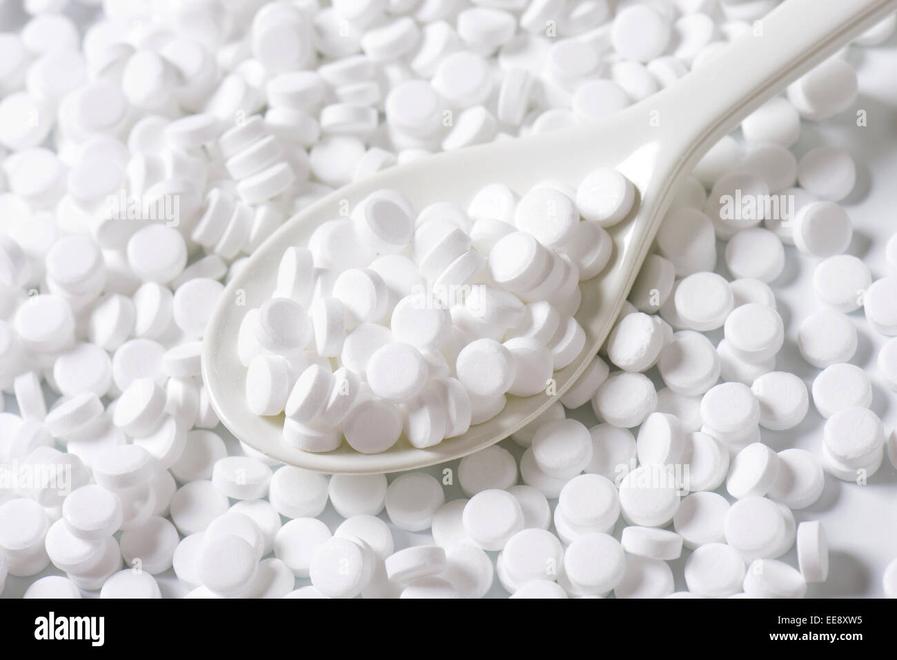 Nahaufnahme von Süßstoff Tabletten Stockfoto