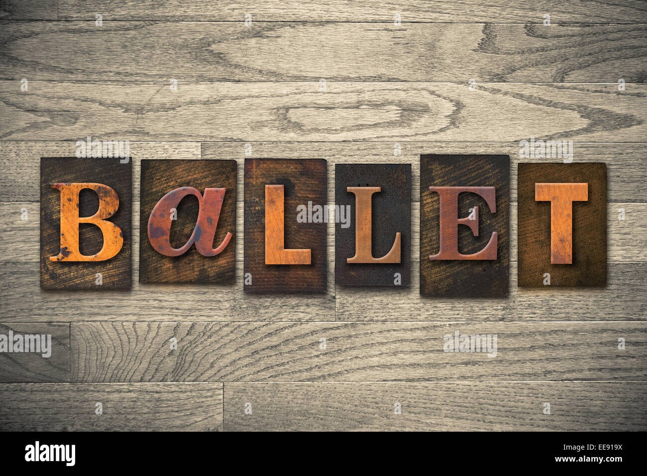 Das Wort "BALLET" in hölzernen Buchdruck Art geschrieben. Stockfoto