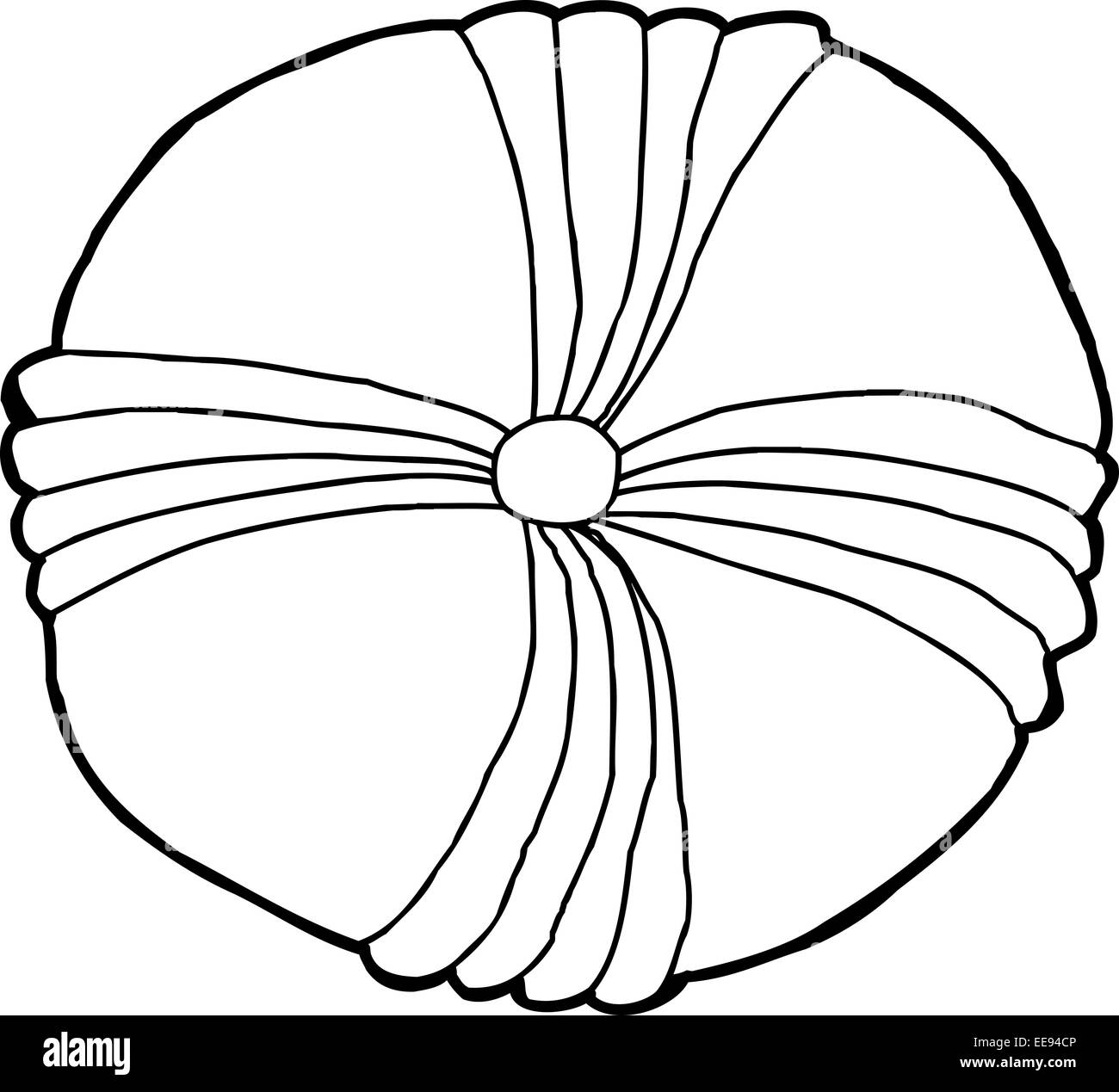 Isolierte Umrisszeichnung des gemeinsamen Echinodermen fossilen Stockfoto