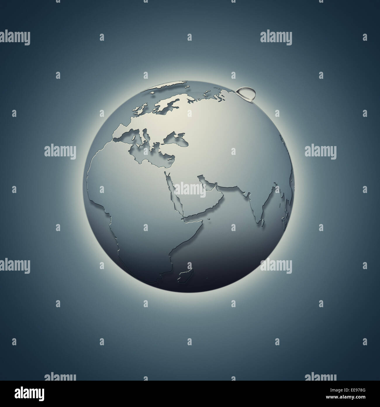 Letzten Wassertropfen. Ökologische abstrakt über Königsblau Stockfoto