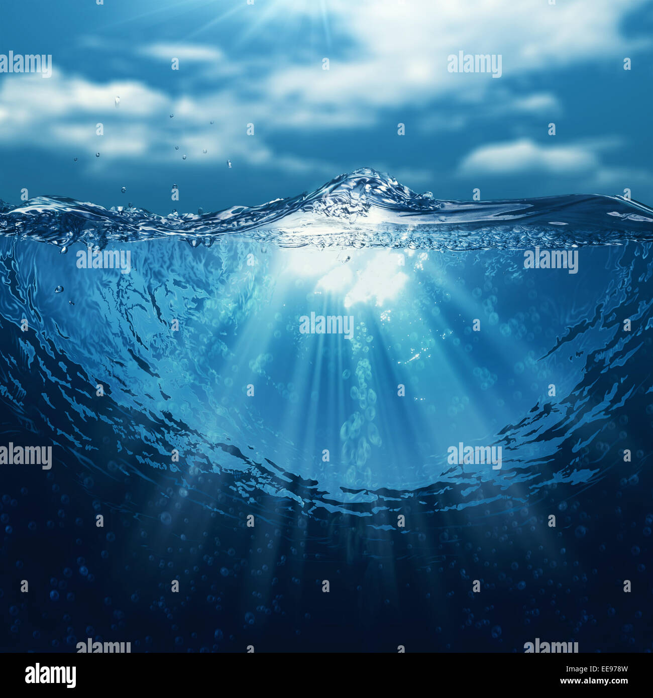 Unterwasserwelt, abstrakte marine Rückwände für Ihr design Stockfoto