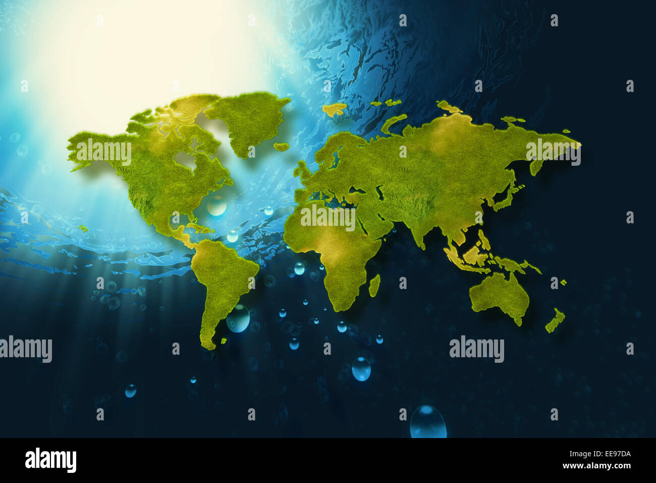 Aus der Tiefe abstrakte Eco Hintergründe mit Earth-Karte Stockfoto