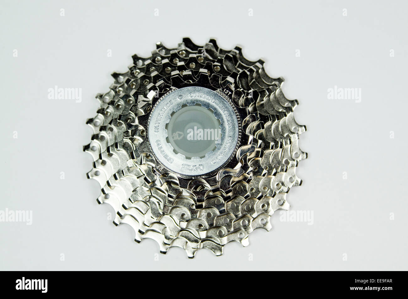 Shimano 9 Geschwindigkeit Fahrrad Kassette Stockfoto