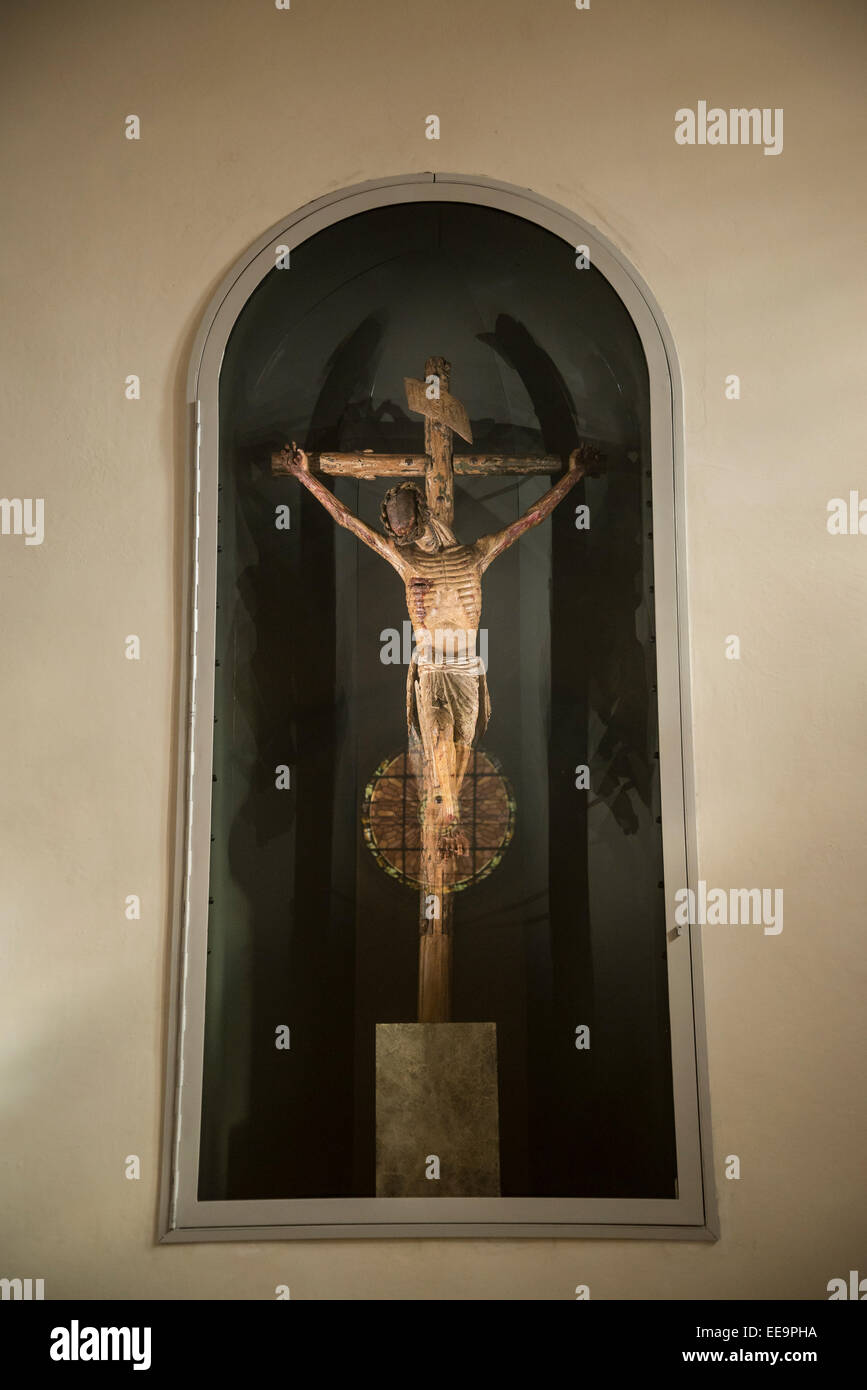 Kruzifix, Kapelle, Campo Santo Funeraria, Perpignan, Pyrenäen-Orientales, Frankreich Stockfoto