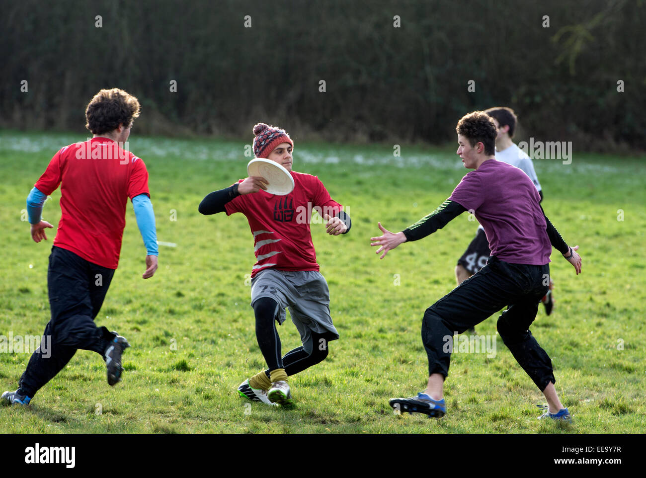 Hochschulsport - Ultimate Frisbee Stockfoto