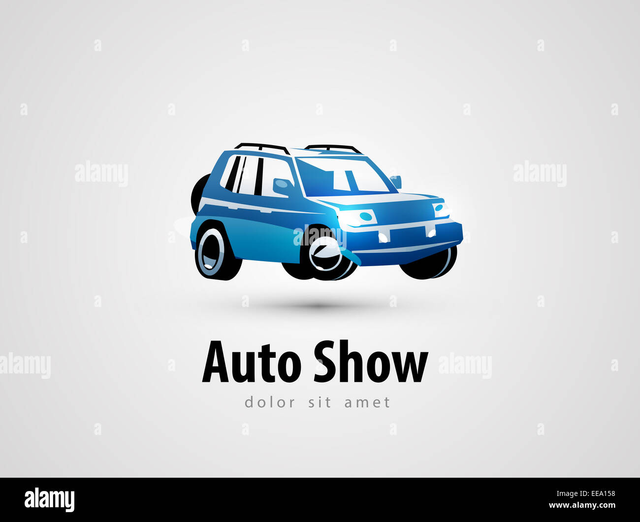 SUV-Vektor-Logo-Design-Vorlage. Verkehrsmitteln oder dem Auto-Symbol. Stockfoto