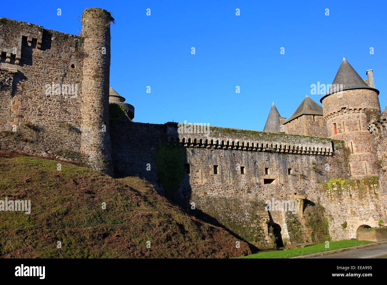 FOUGERES, Bretagne: Mittelalterliche Festung von Fougeres Stockfoto