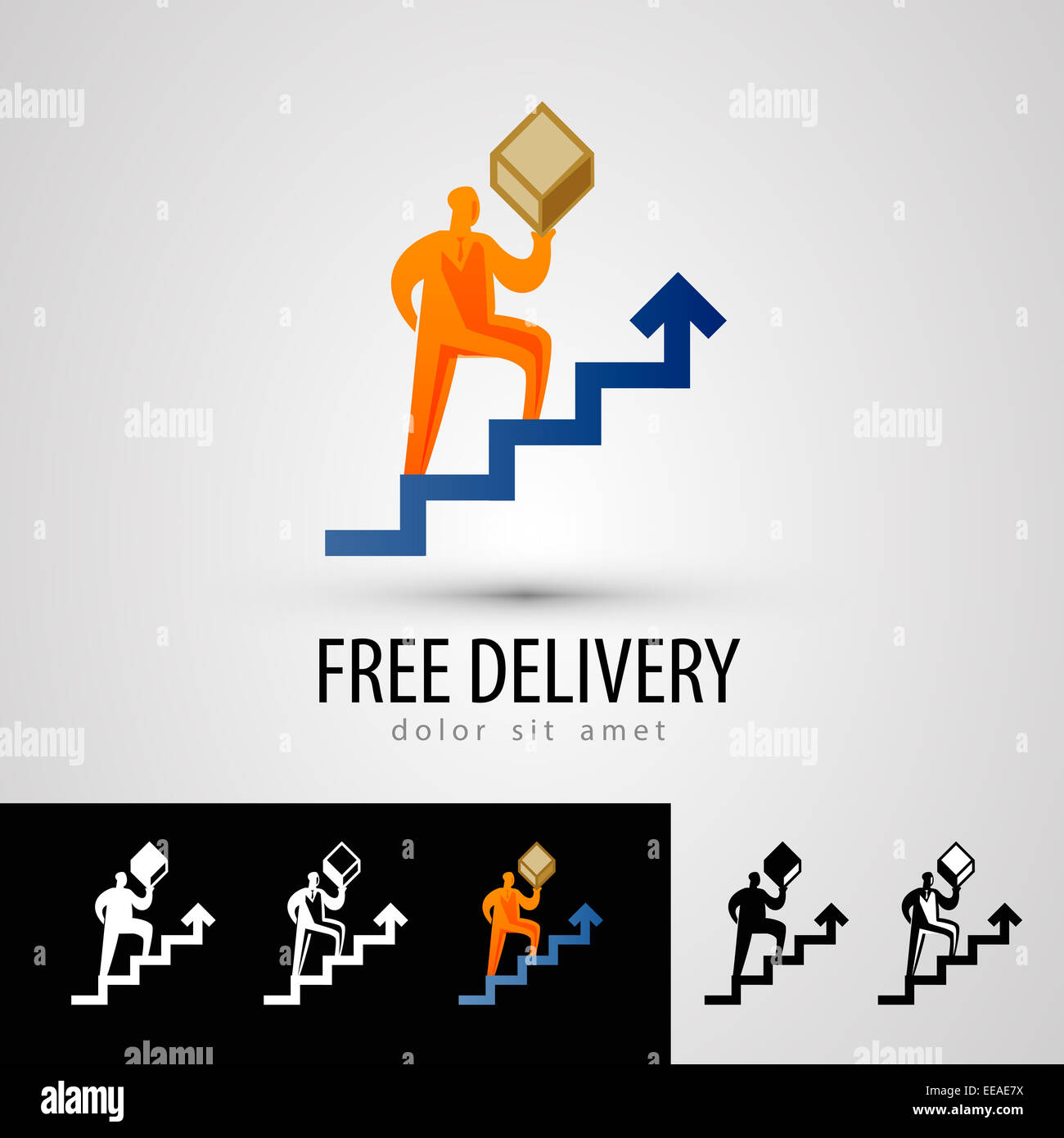 Lieferung-Vektor-Logo-Design-Vorlage. Kurier oder Paket-Symbol. Stockfoto