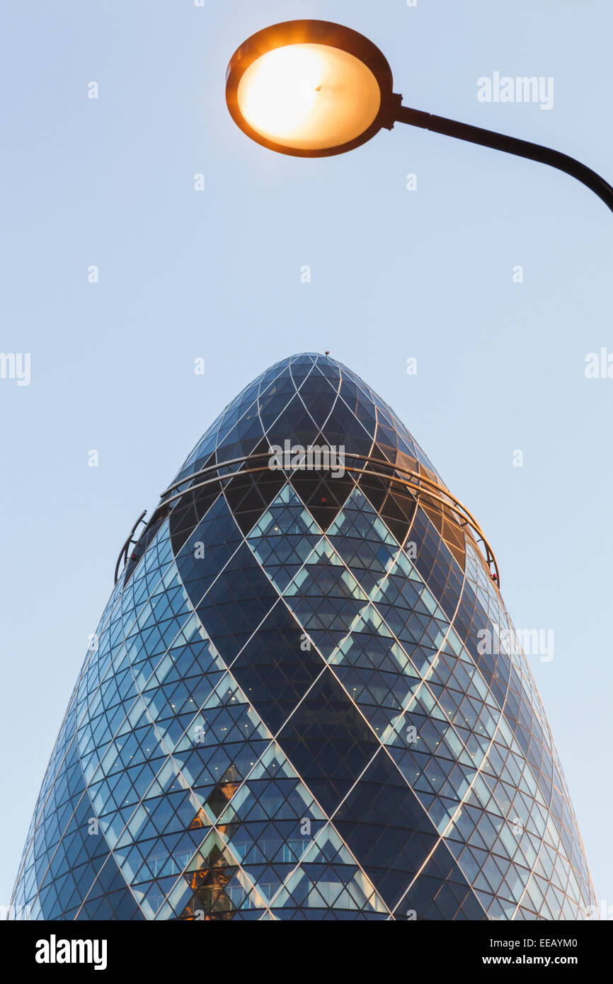 England, London, City of London, Gherkin Gebäude, Architekt Foster und Partner Stockfoto