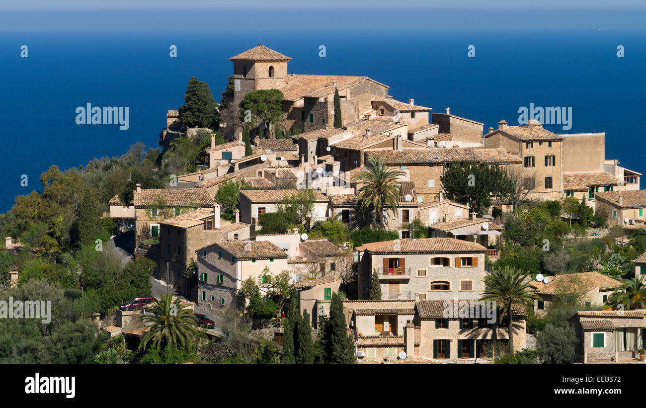 Hügel Dorf Deia, Mallorca, Spanien Stockfoto