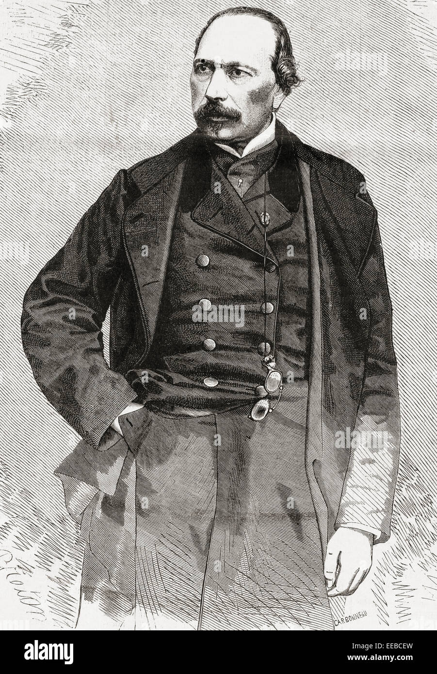 François Ponsard, 1814 – 1867.   Französischer Dramatiker, Dichter, Autor und Mitglied der Académie française. Stockfoto